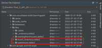 Device File Explorer file listing