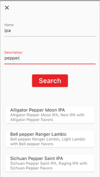 Select Stock Item screen