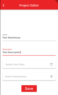 Project Editor screen