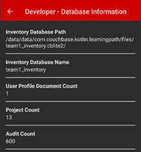 Developer - Database Information