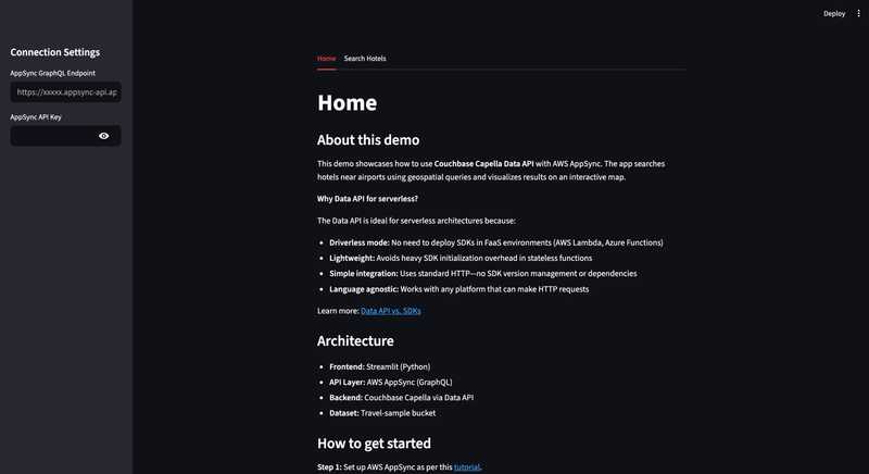 Streamlit search interface