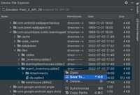 Save To in Device File Explorer